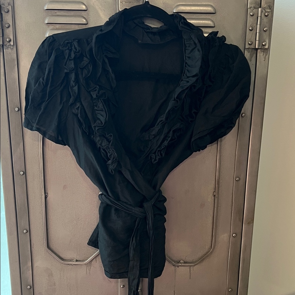 Forever 21 Black Wrap Blouse